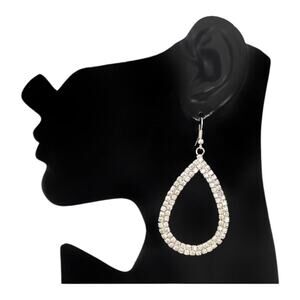 Sparkling Formal Prom Fancy Rhinestones Teardrop Drop Dangle Earrings